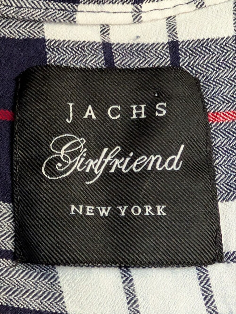 Jachs Girlfriend Navy and White Plaid Shirt with Red Pinstripe - Picture 7 of 8